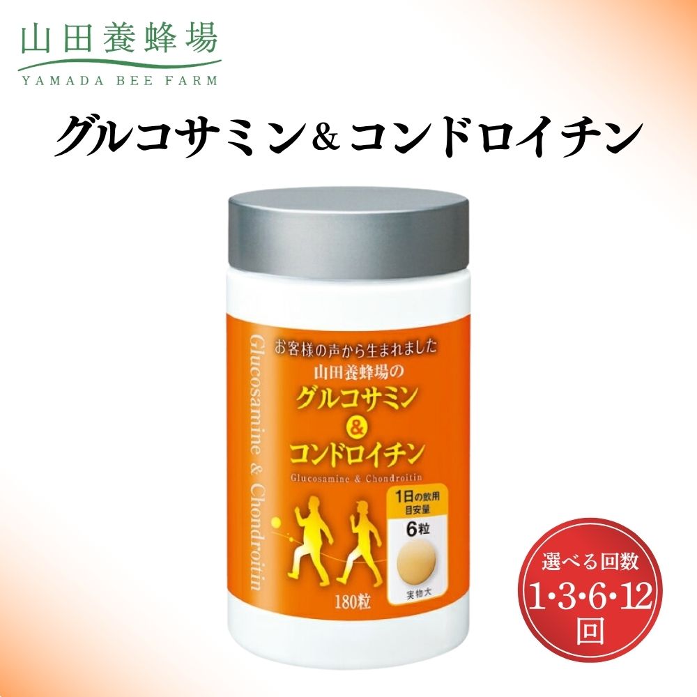 【ふるさと納税】＜選べる回数＞グルコサミン＆コンドロイチン 1回〜12回（28313）180粒入り サプリ サプリメント グルコサミン コンドロイチン コラーゲン 健康 定期便 岡山県 鏡野町