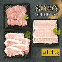 【ふるさと納税】宮崎県産豚肉セット 計1.4kg (宮崎県産豚ローストンカツ500g（5枚）、宮崎県産豚ロースしゃぶ500g×1、宮崎県産豚ヒレトンカツ400g×1)【KU322】