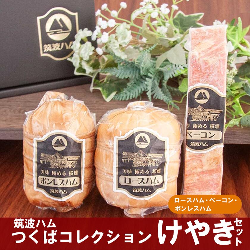 【ふるさと納税】筑波ハム つくばコレクション けやきセット（ボンレスハム、ベーコン、ロースハム） | 豚肉 豚 ぶた肉 ポーク ハム はむ ロースハム ベーコン ボンレスハム 茨城県産 国産 つくば市