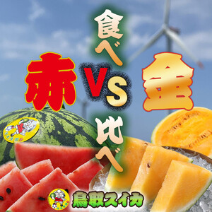 【先行予約】鳥取スイカの食べ比べ！2玉セット（赤肉すいか＆金色羅皇） スイカ