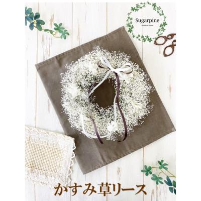 ふるさと納税 春日部市 プリザーブドフラワーリース【アンジュ/ホワイト】春日部市 シュガーパイン