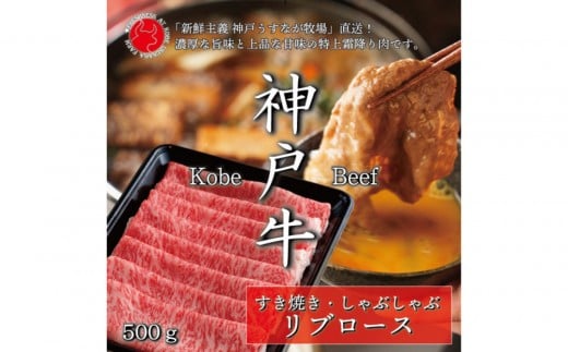 【うすなが牧場】神戸牛 純但馬うすなが牛 リブローススライス500gFU1