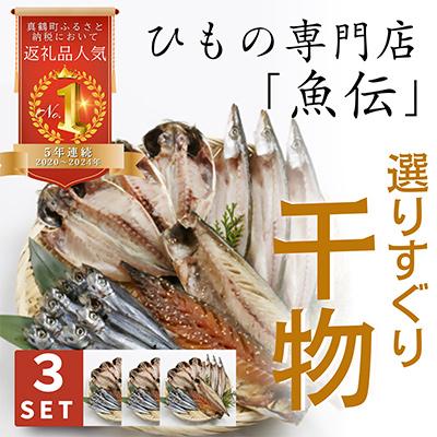 ふるさと納税 真鶴町 魚伝特製干物セット詰め合わせ×3 真鶴町返礼品人気ランキングNo.1 (冷凍)