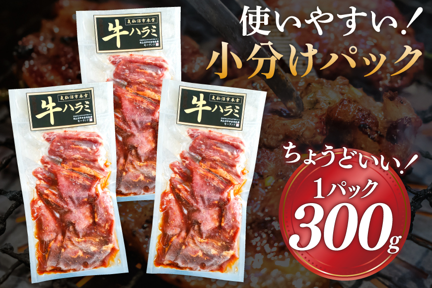 大人気！特製タレ漬 牛ハラミ 計900g (300g×3p) [モ～ランド 宮城県 気仙沼市 20564312] 肉