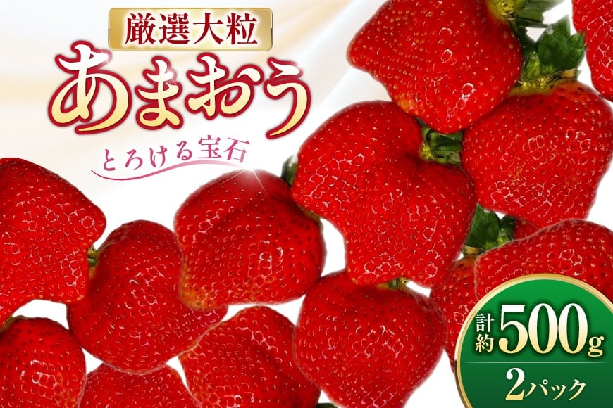 
            いちご 厳選大粒 あまおう 約250g〜270g 2パック 計約 500g [THE FARM_strawberry 福岡県 宇美町 um40azo780013] あまおう苺 イチゴ フルーツ 果物 くだもの 甘い
          