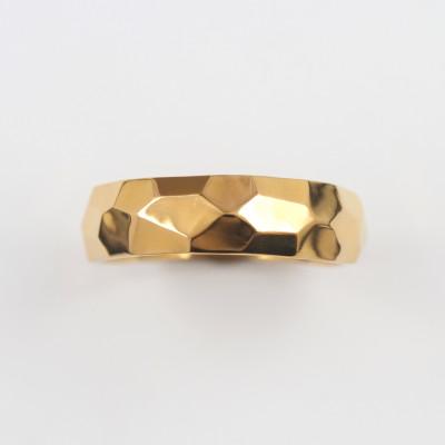 ふるさと納税 山梨県 【山梨県】【ジュエリー】K24 pure gold /槌目デザイン リング 12号