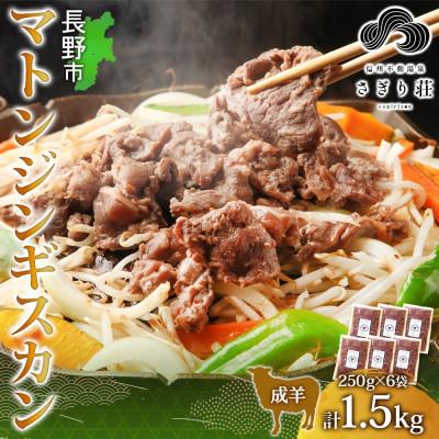 ふるさと納税 長野市 長野県 信州新町 不動温泉 さぎり荘 謹製 マトン ジンギスカン 250g×6袋 計1.5kg