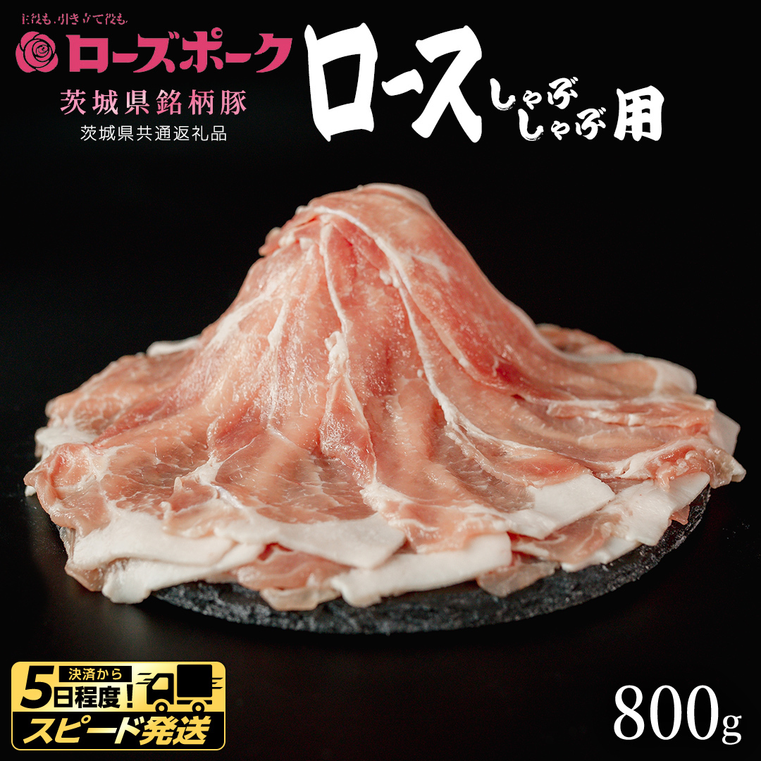 【 スピード 発送 】【 ローズポーク 】 豚ロースしゃぶしゃぶ用 800g (茨城県共通返礼品) 肉 お肉 豚肉 国産豚 国産 銘柄豚 ブランド豚 豚ロース 鍋 しゃぶしゃぶ   [AI23-NT]