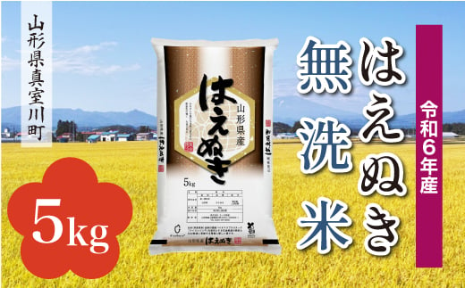 
            ＜配送時期が選べて便利＞ 令和6年産 真室川町厳選 はえぬき［無洗米］ 5kg（5kg×1袋）
          