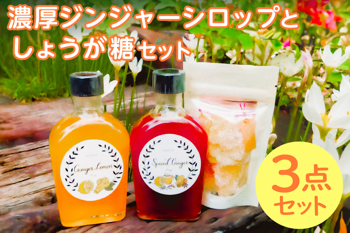 
のし対応可能 （南房総市産しょうが使用）濃厚ジンジャーシロップとしょうが糖のセット mi0076-0001
