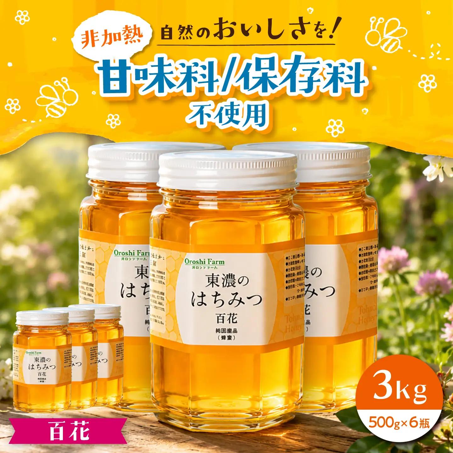 東濃のはちみつ 500g×6 百花 【下石ファーム】 蜂蜜[MAB013]