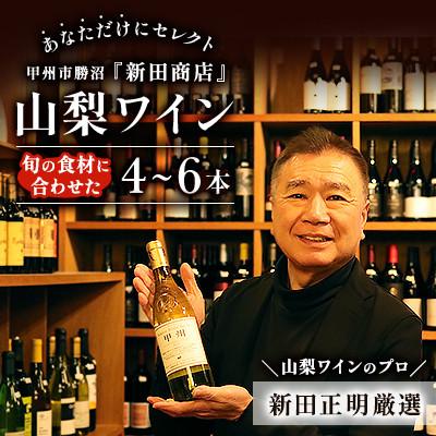 ふるさと納税 甲州市 旬の食材に合うワインを厳選!山梨ワインのプロ「新田正明」があなただけにセレクト 4〜6本 甲州勝沼