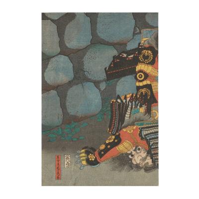 ふるさと納税 名古屋市 オリジナル【レプリカ浮世絵(3枚絵)歌川貞秀作「太平記尼ヶ崎合戦 加藤清正勇猛四方手左司馬組討」】 |  | 01