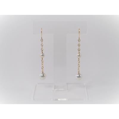 ふるさと納税 甲府市 K18 あこや真珠 デザイン パールピアス【JE275】 |  | 01