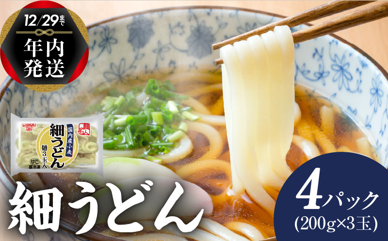 099H2511y 【年内発送】 麺名人 国産小麦 細うどん 12食 個包装