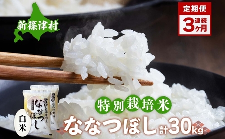 定期便 3ヵ月 北海道 特別栽培 令和7年産 ななつぼし 10kg 精米 米 白米 お米 新米 ごはん ご飯 ライス 道産米 ブランド米 新しのつ米 ふっくら 食味ランキング  産地直送 カワサキ森田屋 送料無料 新篠津 