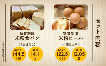 糖質制限米粉パンセット(ロール1袋　食パン1本) 009039