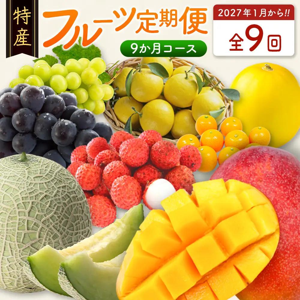 2027年出荷 新富町 特産フルーツ 詰め合わせ 定期便 9か月コース くだもの マンゴー ライチ メロン シャインマスカット ぶどう 柑橘 国産 F151-27