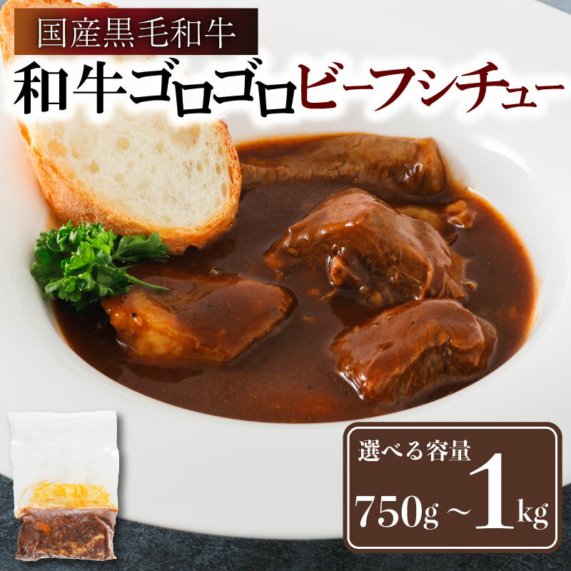 【ふるさと納税】 和牛ゴロゴロ ビーフシチュー 国産黒毛和牛使用 750g ~ 1kg 選べる 内容量 ( 1袋 250g 黒毛和牛 国産 和牛 国産牛 お肉 肉 牛肉 ビーフ 冷凍 赤ワイン 煮込み デミグラス シチュー 惣菜 小分け 簡単 調理 レトルト 神戸ミートフーズ 南丹市 京都 京都府 )