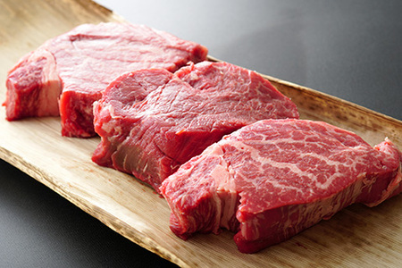 【A4〜A5】博多和牛 ヒレステーキ 450g(150g×3枚) 吉富町/株式会社MEAT PLUS[BGAB009]