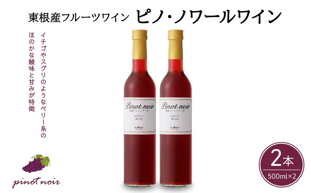 
                  ピノ・ノワールワイン500ml×2本セット 山形県 東根市 合同会社 Fruit Winery Esprit提供 hi108-001
                