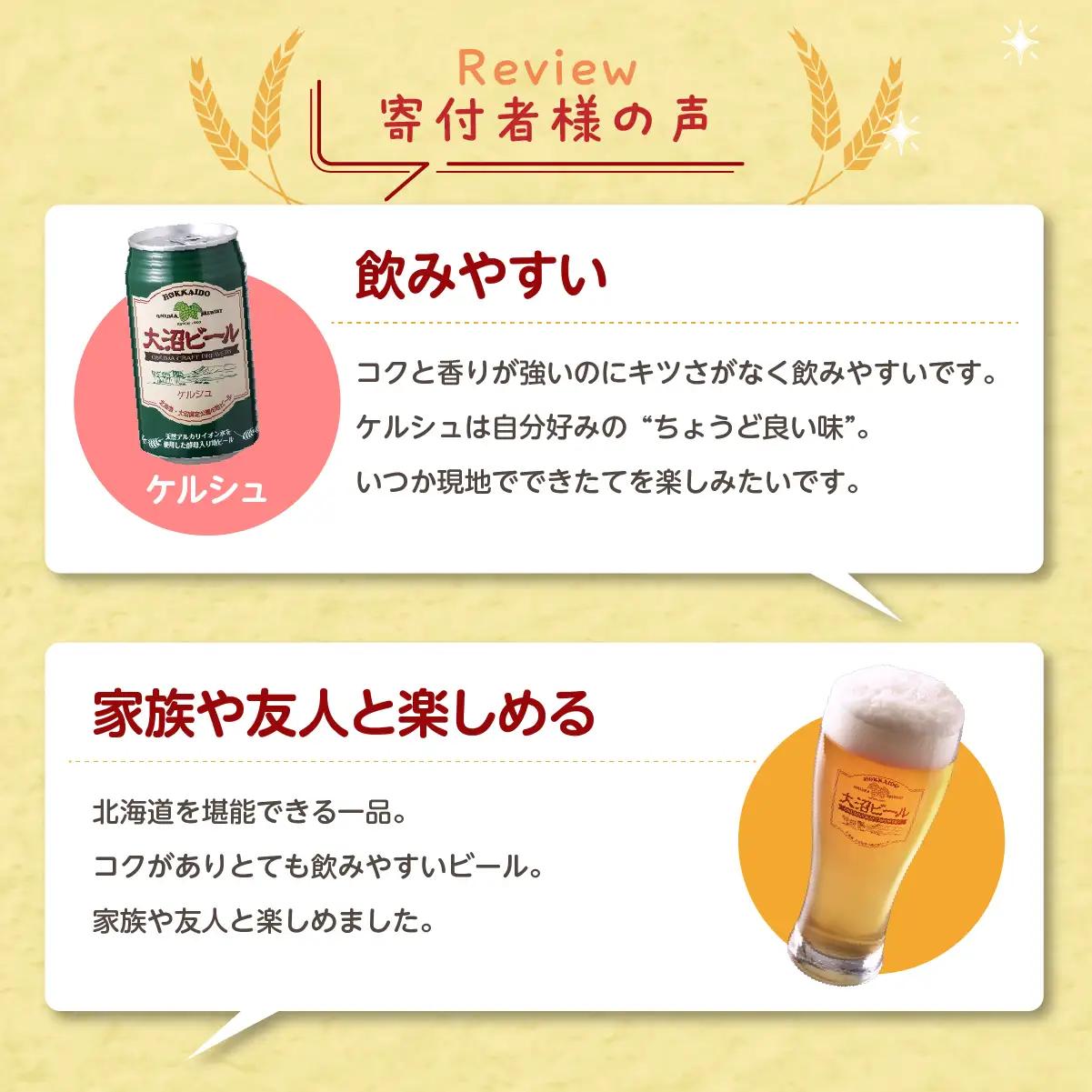 【金賞受賞】大沼ビール350ml 12本入 ギフトセット （ｹﾙｼｭ3缶・ｱﾙﾄ3缶・IPA3缶・ｽﾀｳﾄ3缶） 飲み比べ NAH001