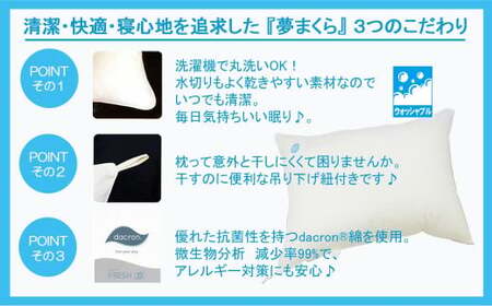 高性能ウォッシャブル「夢まくら」、清潔快適♪（R-35）丸洗いOK アレルギー対策・ダニ防止機能付 枕 ３５ｘ５０cm