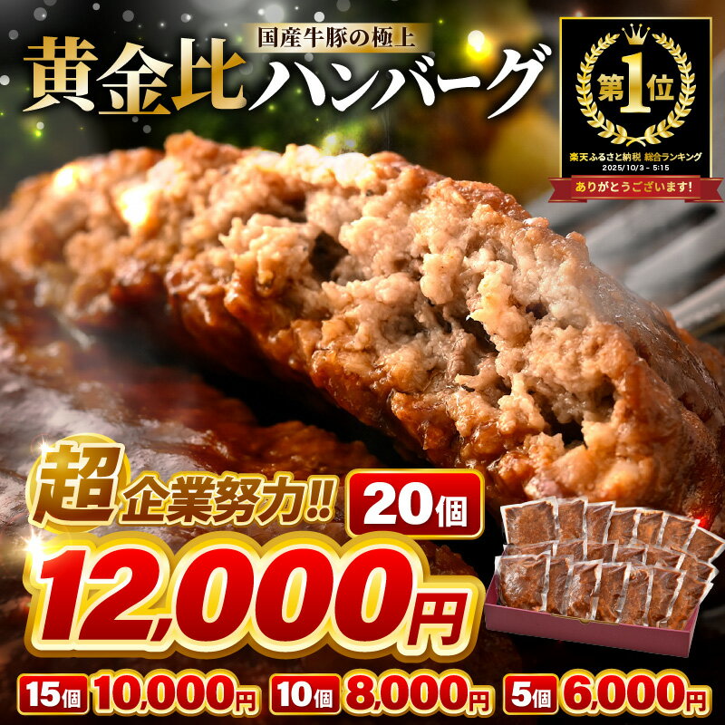 【ふるさと納税】【先行予約】黄金比 ハンバーグ 【選べる内容量：5個 / 10個 / 15個 / 20個】 (1個あたり140g)【2026年3月下旬より順次発送予定】 極上ハンバーグ 便利な個包装 温めるだけ レンジ デミグラスハンバーグ 大容量 おかず 惣菜 レトルト レンチ コスパ 生活応援