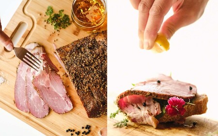 高知県産 ゆず豚or栗豚のパストラミ（約480g）無添加 オードブル 豚肉 パストラミポーク 燻製 冷凍