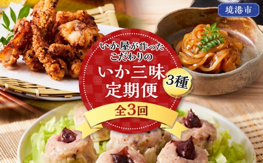 ＜定期便3回＞ いか屋が作ったこだわりのいか三昧(3種)【鳥取県 境港市】
