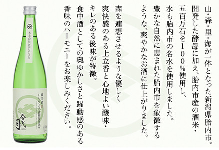 純米酒 ししのくらの森酵母仕込み 720ml×2本【今代司酒造】