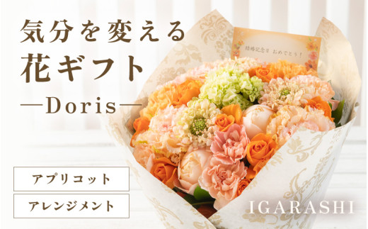 気分を変える花ギフト Doris(アレンジメント・アプリコット) [aw062-b008_05]