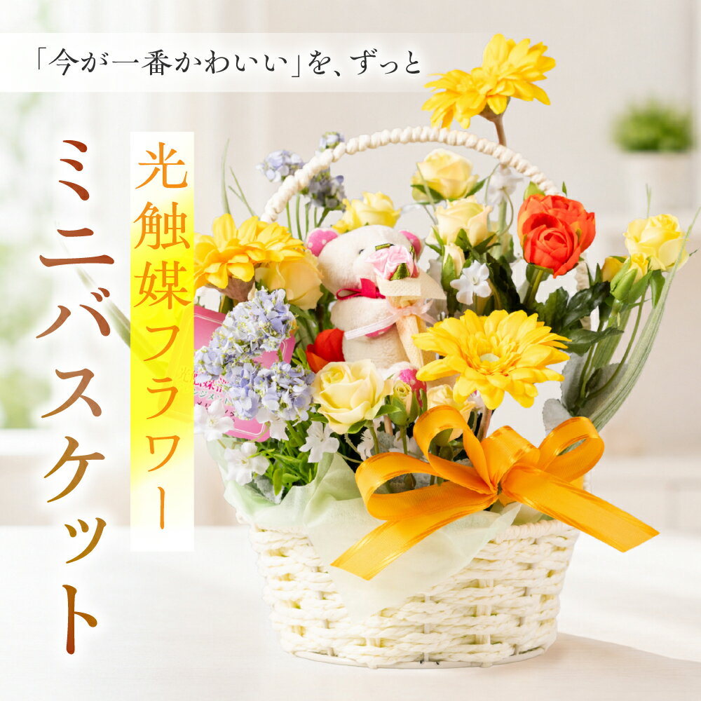 【ふるさと納税】光触媒フラワー ミニバスケット 造花 アーティフィシャルフラワー 贈答 長持ち [mt2210]