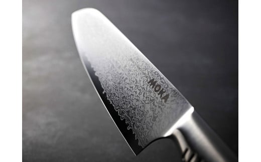 MOKA ダマスカス 三徳包丁 ～オールステンレス 一体型 にぎりやすい 女性向け 洗いやすい～ H30-90