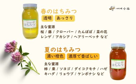 ハチミツ屋小谷 はちみつ 夏セット／ 百花蜜 国産 純粋 蜂蜜 ハチミツ ハニー 非加熱 無精製 贈答用 贈り物 奈良県 宇陀市 ふるさと納税