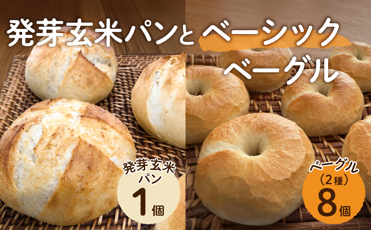 発芽玄米パンとベーシックベーグル【 ベーグル パン 酵母  発芽 玄米 もっちり】