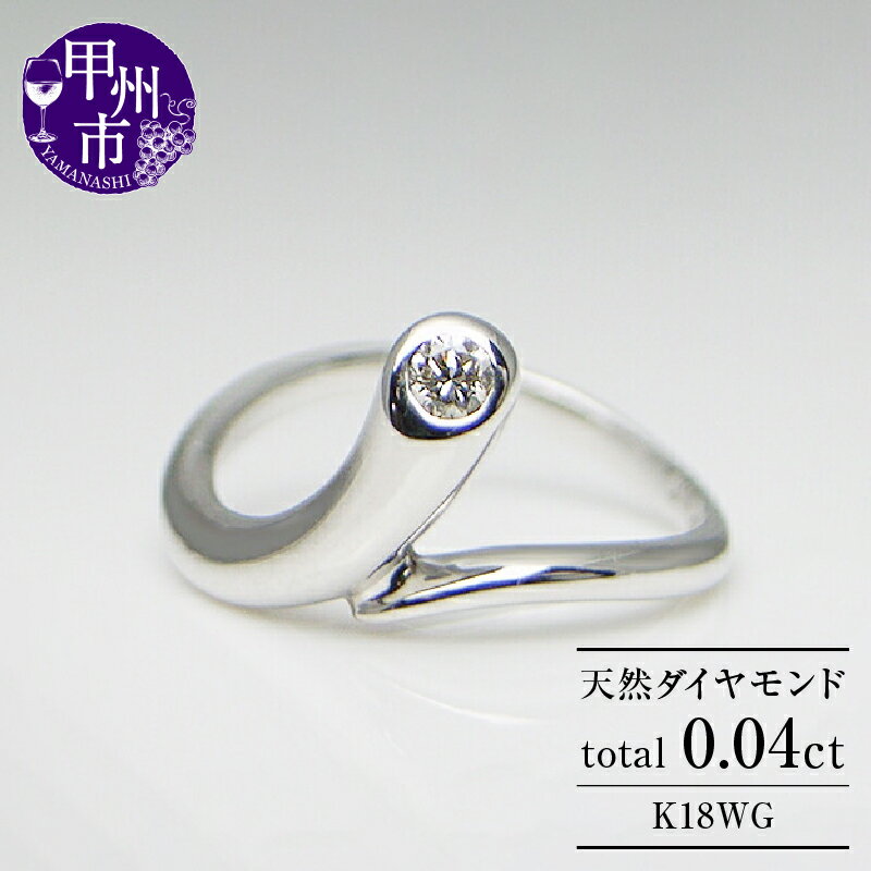 【ふるさと納税】 リング 指輪 ジュエリー レディース ファッション アクセサリー K18 WG 天然 ダイヤ 一粒 0.04ct ダイヤモンド SIクラス 1石 0.04カラット 天然石 18金 ホワイト ゴールド ピンキー 小指 プレゼント 品質保証書付 r-06 (KRP) 【G56-1410】