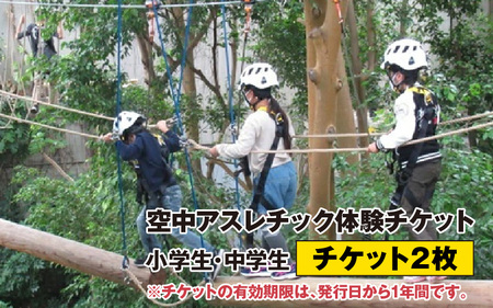 「若狭たかはまエルどらんど」空中アスレチック体験チケット(小学生・中学生)2枚