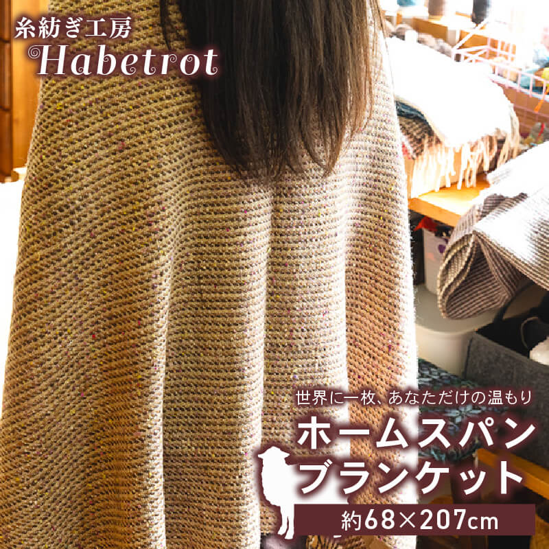 【ふるさと納税】 ホームスパン ブランケット 手紡ぎ 一点物 手作り てづくり handmade 職人技 職人 個性的 おしゃれ かわいい 糸紡ぎ シルク お土産 手土産 イベント プレゼント ギフト 高級 贈答品 退職 内祝い 父の日 母の日 敬老の日 大船渡 岩手県 三陸 国産