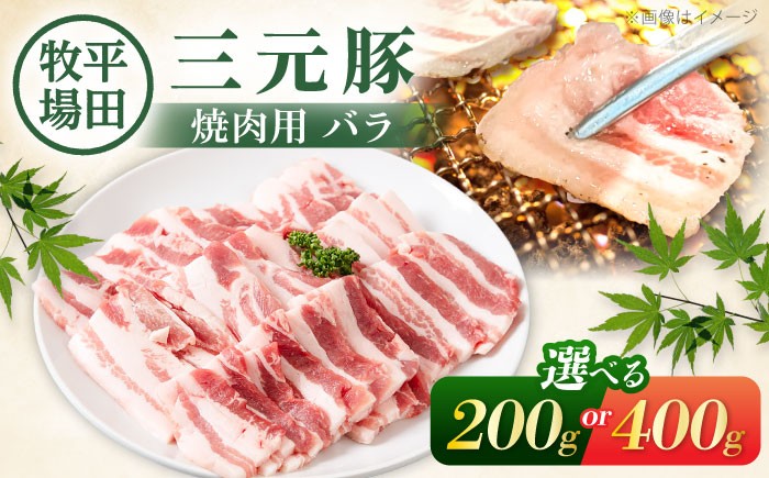 
                  【選べる内容量】平田牧場 バラ 焼肉用 200～400g 《喜茂別町》【平田牧場】 肉 豚肉 豚バラ バラ カルビ 焼肉 スライス 冷凍 冷凍配送 北海道 三元豚 選べる [AJAP133] 
                