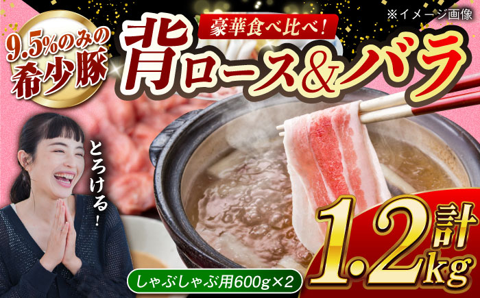 
                  【食べ比べ♪】大西海SPF豚 背ロース＆バラ（しゃぶしゃぶ用）計約1.2kg（各600g）長崎県/長崎県農協直販 [42ZZAA108] 肉 豚 ぶた ブタ ロース バラ 豚バラ しゃぶしゃぶ 食べ比べ 西海市 長崎 九州
                