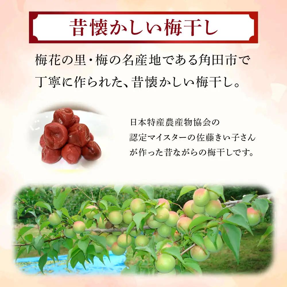 梅干し マイスター 佐藤きい子さんのご家庭用 手作り 梅干し 約1.2kg |  白加賀、越の梅、小梅3種  塩分 すっぱい 熱中症対策 お試し 