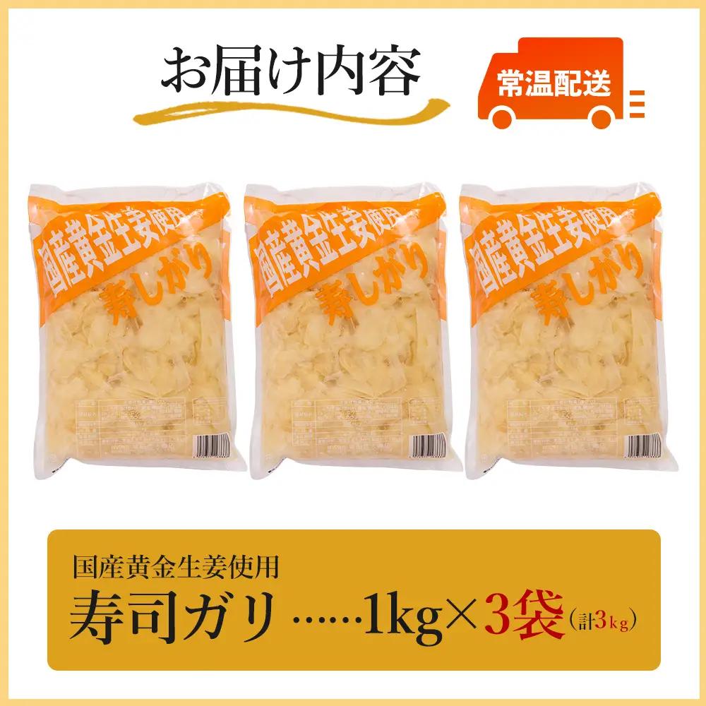寿司ガリ 1kg×3袋 がり Xnb-0012