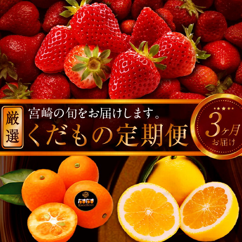【ふるさと納税】《2026年発送先行予約》【数量・期間限定】青果店厳選！「3ヶ月お届け！くだもの定期便Vol.3」 いちご きんかん たまたま 日向夏 完熟きんかん 種無し日向夏 果物 フルーツ 旬 果実 厳選 青果 お取り寄せ グルメ おすすめ 人気 ギフト 贈答 宮崎県 宮崎市