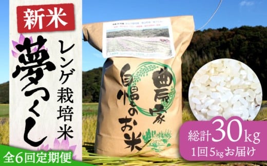 【全6回定期便】レンゲ栽培米 夢つくし 5kg 【2025年10月以降順次発送】《築上町》【久楽農園】 [ABAT004] 精米 お米 こめ 白米 ご飯
