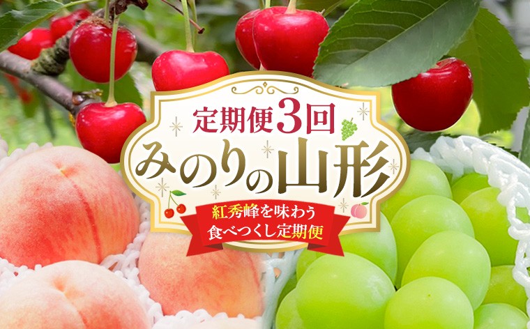 
                  【定期便3回】みのりの山形～紅秀峰を味わう食べつくし定期便～ くだもの 果物 フルーツ 山形 山形県 山形市 FY23-907
                
