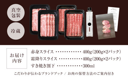 熟成肉 すき焼き 赤身＆霜降りスライス 計800g[AOAS031] すき焼き