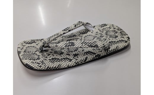 紳士用　雪駄　革底（ヘビ） No7204 （ヘビ柄プリント/ L）