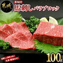 【ふるさと納税】都城産馬刺しバラブロック100g - 都城桜肉 馬バラブロック肉 生姜/醤油付き 高タンパク/低カロリー/高ミネラル/低脂肪 真空パック 化粧箱でお届け ギフト・贈答用としても 馬バラ肉 国産 送料無料 AA-0102【宮崎県都城市は2年連続ふるさと納税日本一！】