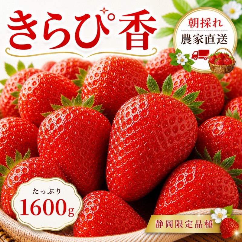 
                  【先行予約】きらぴ香 【 いちご 】 1.6kg 苺 イチゴ 朝摘み 果物 苺 フルーツ くだもの スイーツ デザート ストロベリー おやつ 完熟 直送 ギフト 家庭用 贈答用 贈答 ギフト 贈り物 甘い ブランド ジャム スムージー アレンジ フルーツ大福 いちご大福 農家直送 朝採れ 産地直送 国産 送料無料 おすすめ おいしい タイラファーム 静岡県 牧之原市
                
